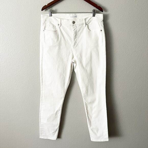 LOFT White Skinny Jeans women’s size 14/32 high rise five pocket - Picture 2 of 10